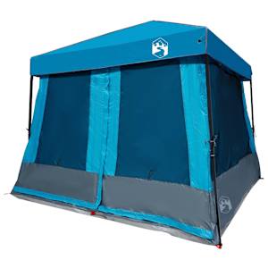 Sada Camping Stanů se střechou 2 pcs Modrá Taffeta a Tkanina - obrázek 2