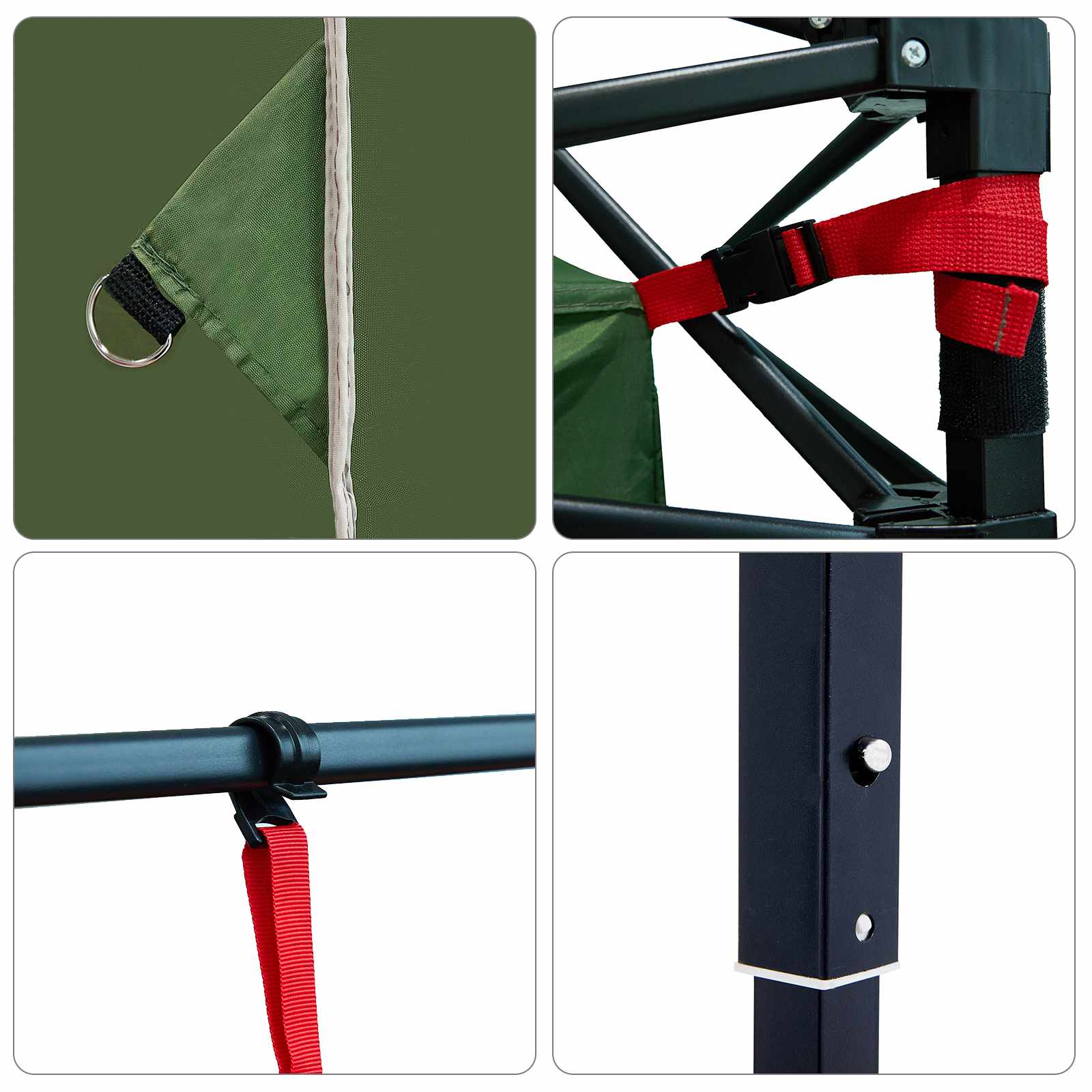 Komplet Kamp Šotor s streho 2 pcs Zelena Tafeta in Tkanina - slika 13