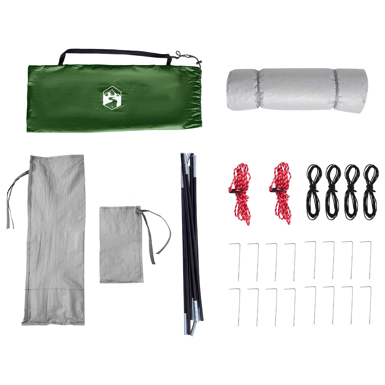 Sada Camping Stanů se střechou 2 pcs Zelená Taffeta a Tkanina - obrázek 14