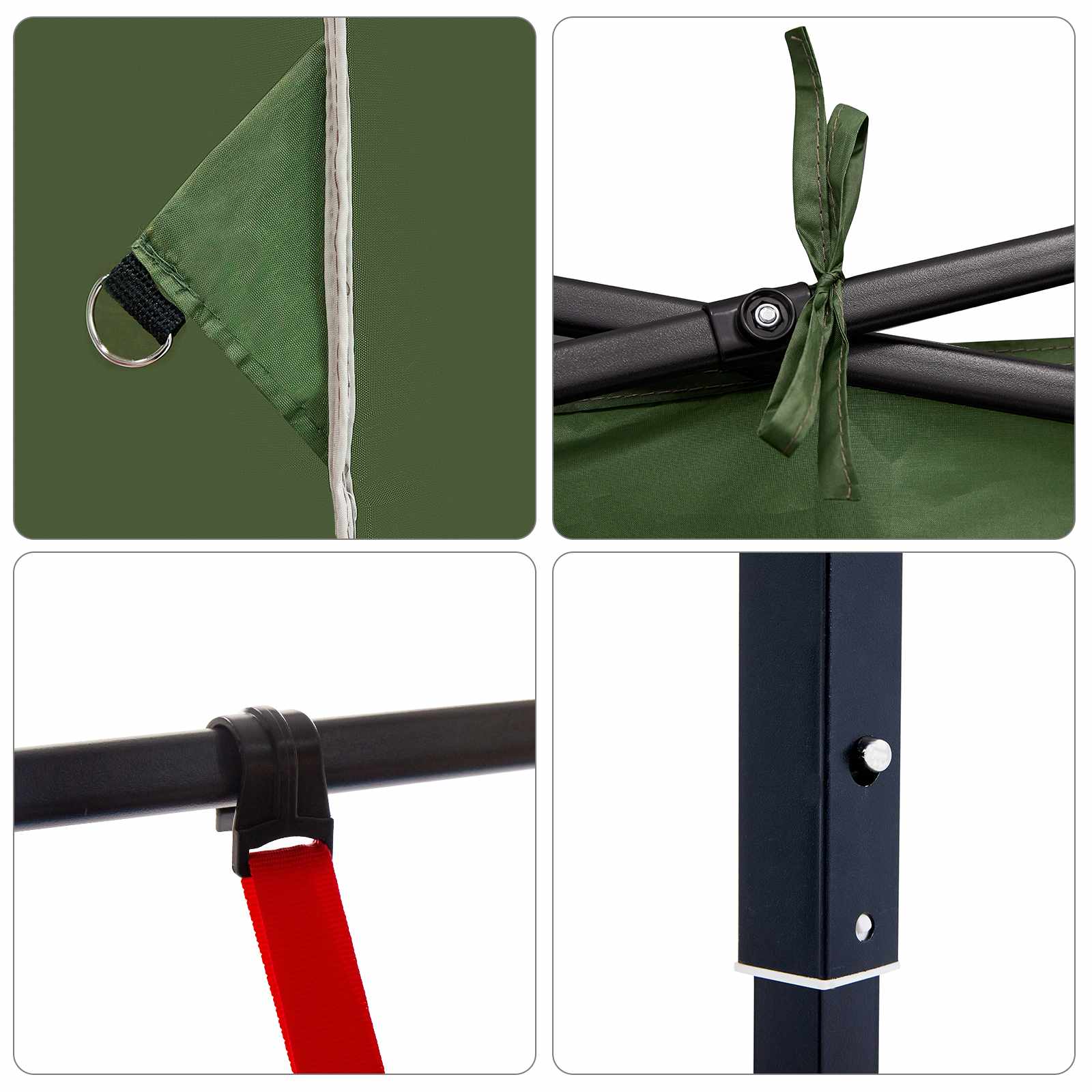 Komplet Kamp Šotor s streho 2 pcs Zelena Tafeta in Tkanina - slika 13