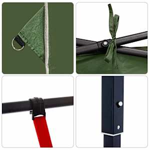 Sada Camping Stanů se střechou 2 pcs Zelená Taffeta a Tkanina - obrázek 13