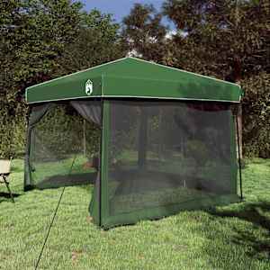 Sada Camping Stanů se střechou 2 pcs Zelená Taffeta a Tkanina - obrázek 1