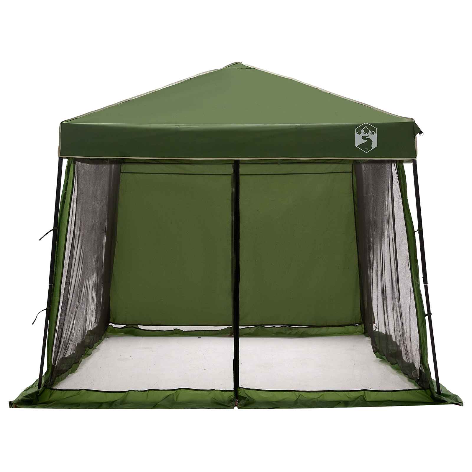 VidaXL Kampeertent Set Met Dak Met Opslag 2 Pcs Groen Tafetta En Stoff