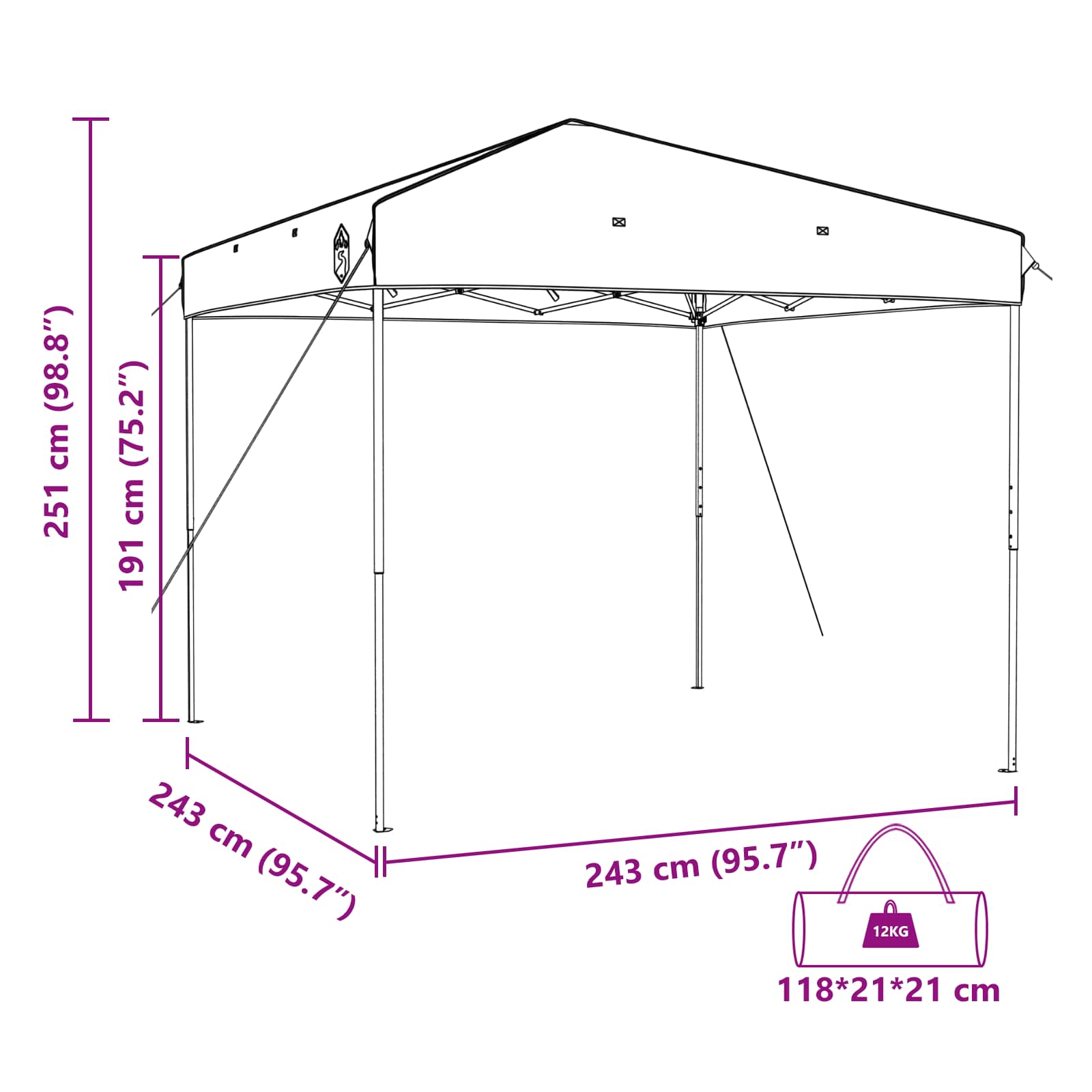 Sada Camping Stanů se střechou 2 pcs Zelená Taffeta a Tkanina - obrázek 18