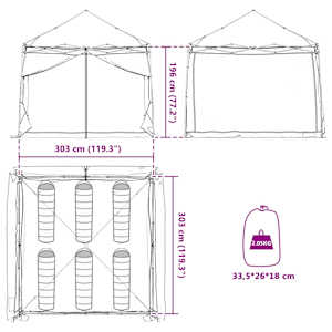 Sada Camping Stanů se střechou 2 pcs Zelená Taffeta a Tkanina - obrázek 17