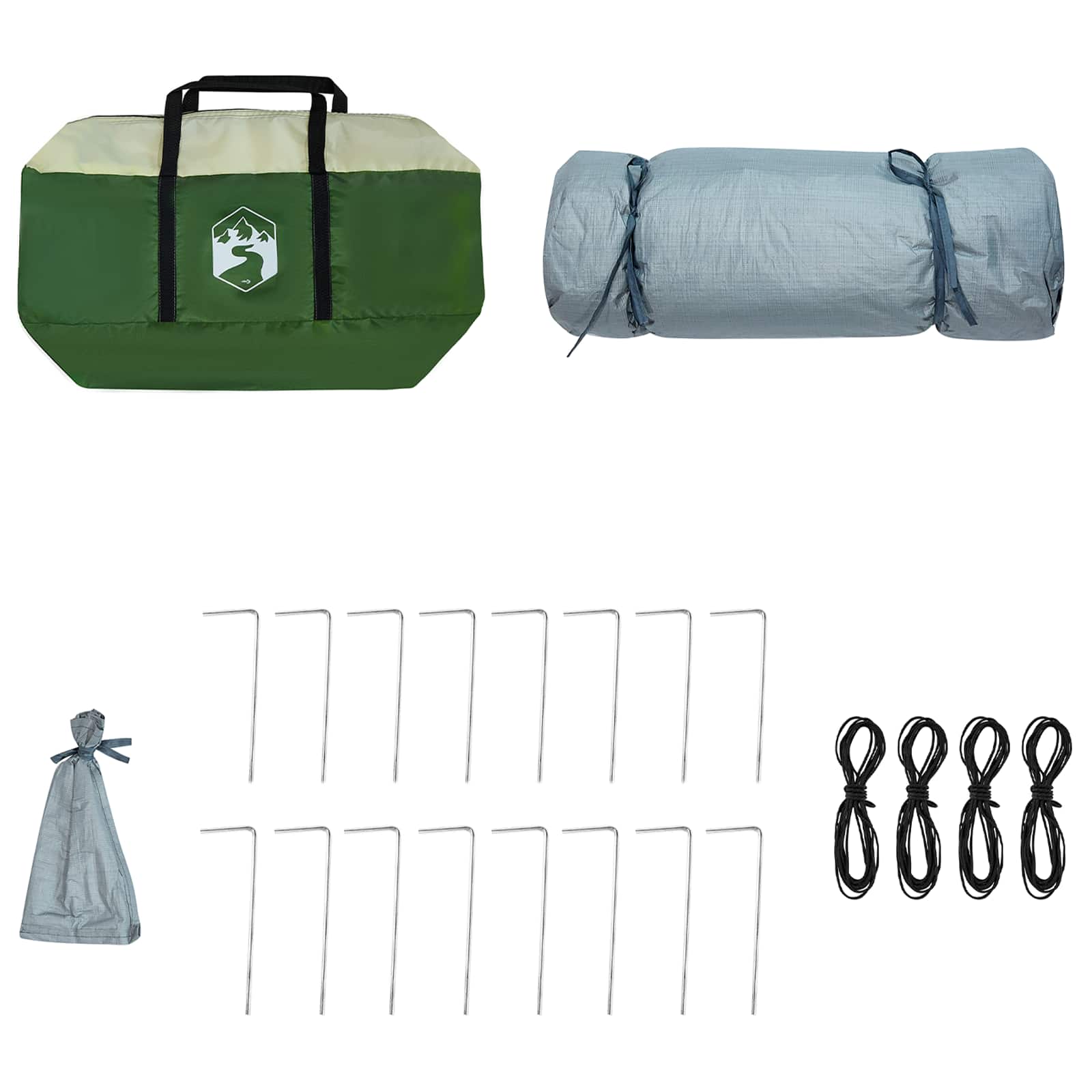 Sada Camping Stanů se střechou 2 pcs Zelená Taffeta a Tkanina - obrázek 14