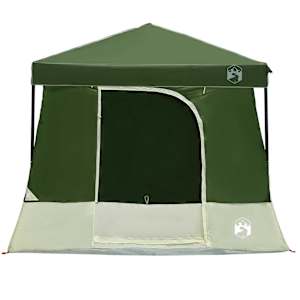 Sada Camping Stanů se střechou 2 pcs Zelená Taffeta a Tkanina - obrázek 7