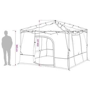 Sada Camping Stanů se střechou 2 pcs Zelená Taffeta a Tkanina - obrázek 18