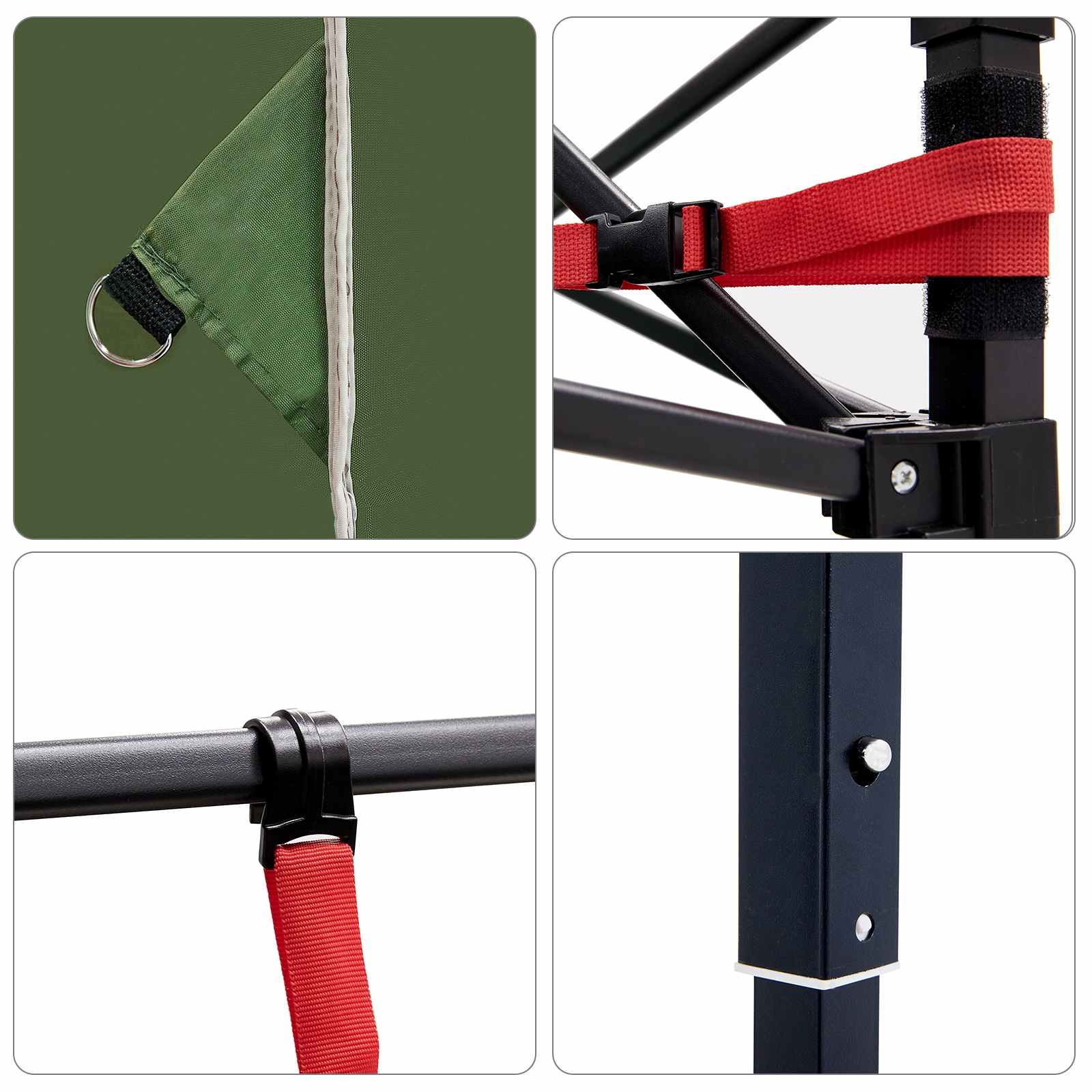 Komplet Kamp Šotor s streho 2 pcs Zelena Tafeta in Tkanina - slika 13