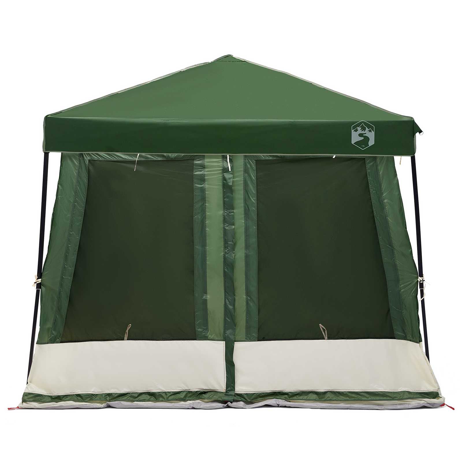 vidaXL Komplet Kamp Šotor s streho 2 pcs Zelena Tafeta in Tkanina - slika 8