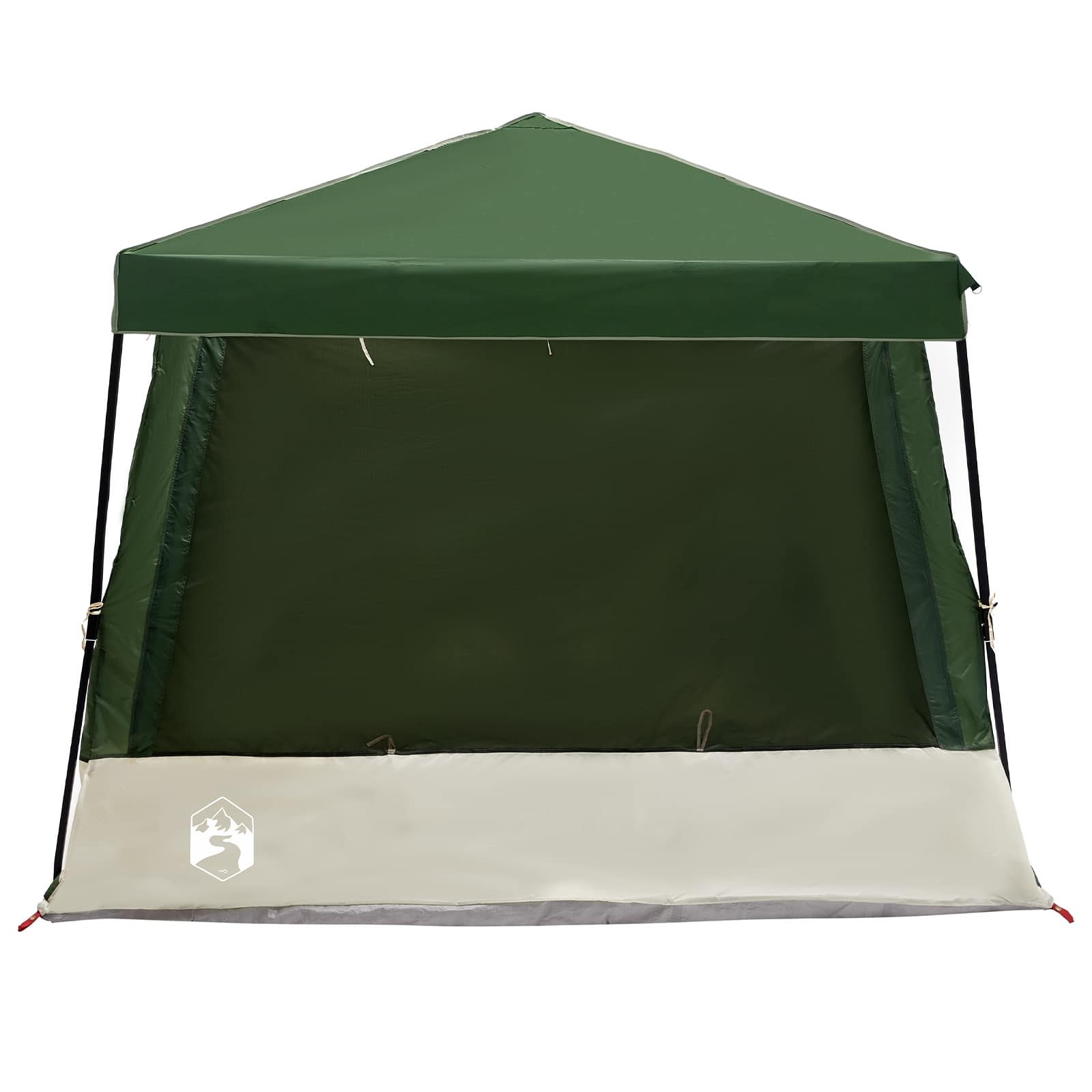 vidaXL Komplet Kamp Šotor s streho 2 pcs Zelena Tafeta in Tkanina - slika 9