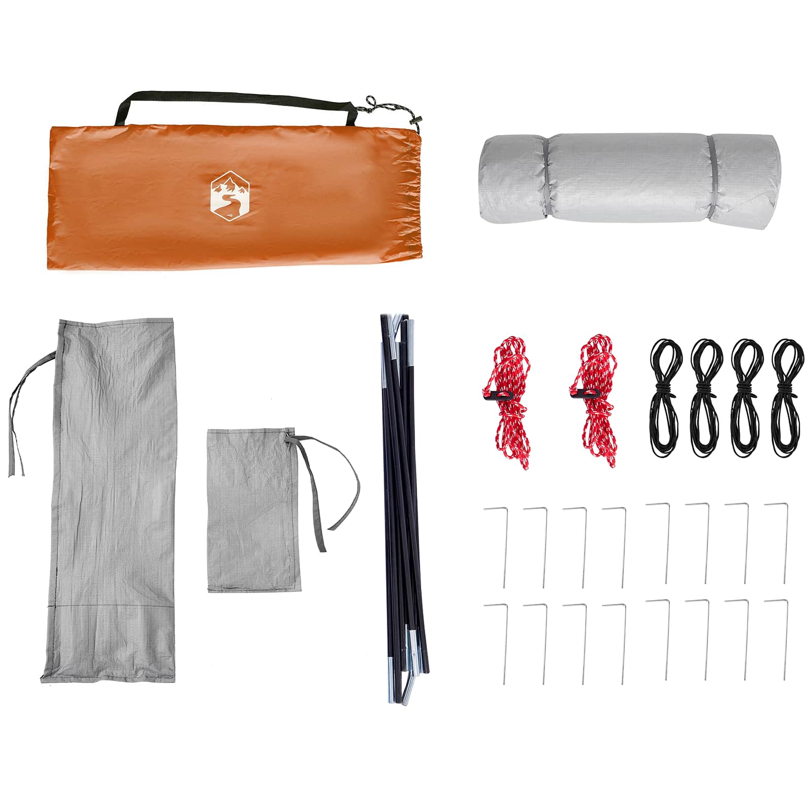 Sada Camping Stanů se střechou 2 pcs Oranžová Taffeta a Tkanina - obrázek 14