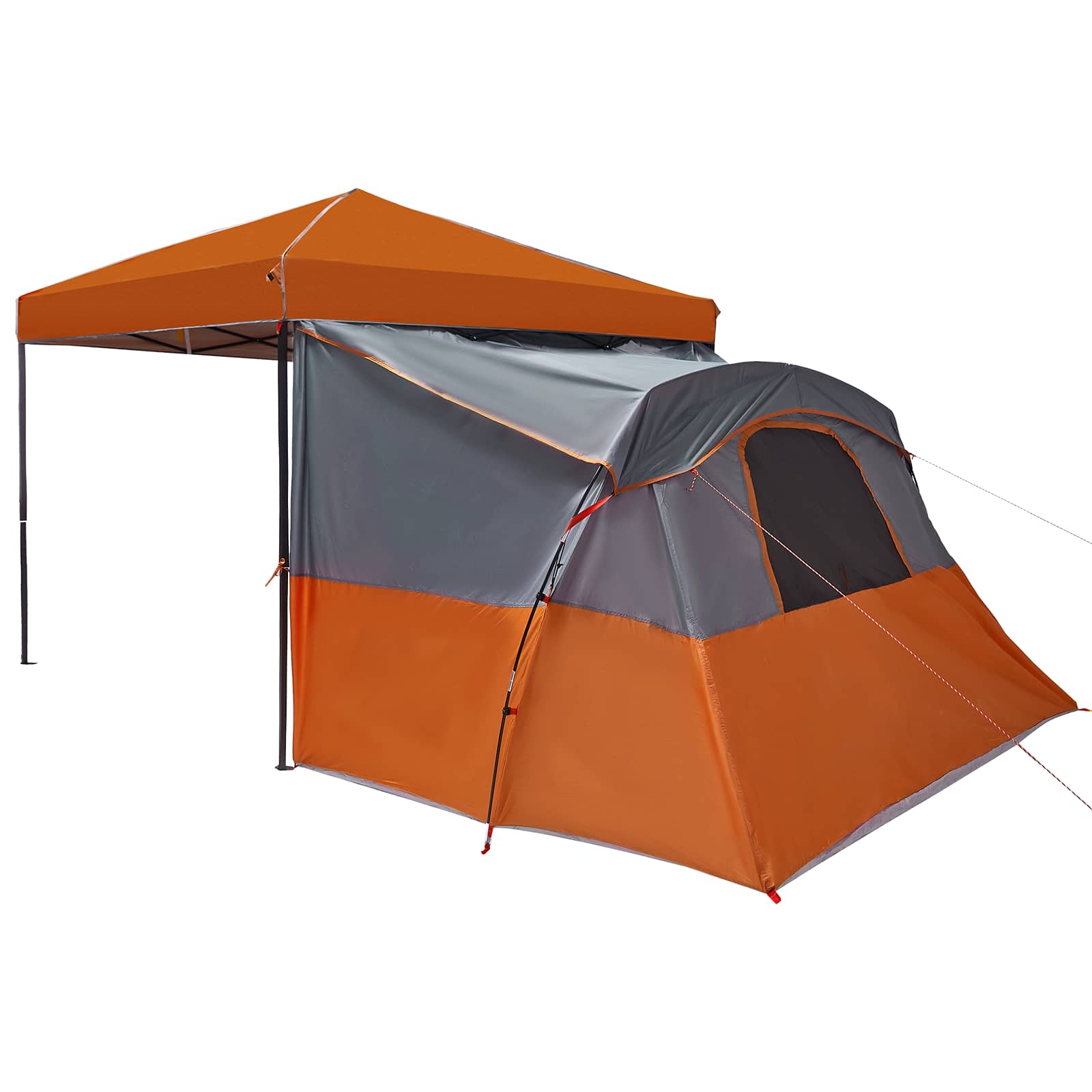 vidaXL Komplet Kamp Šotor s streho 2 pcs Oranžna Tafeta in Tkanina - slika 9