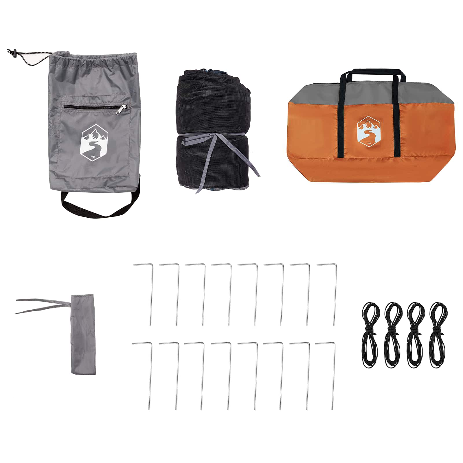 Sada Camping Stanů 2 pcs Šedá a oranžová Taffeta a Tkanina - obrázek 14