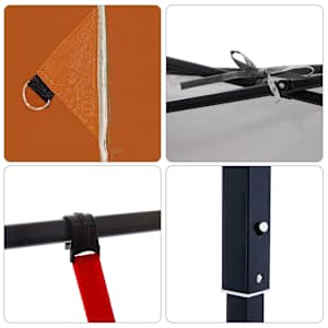 Sada Camping Stanů 2 pcs Šedá a oranžová Taffeta a Tkanina - obrázek 13