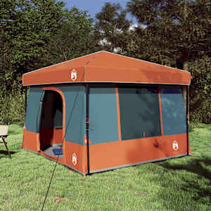 Sada Camping Stanů 2 pcs Šedá a oranžová Taffeta a Tkanina - obrázek 1
