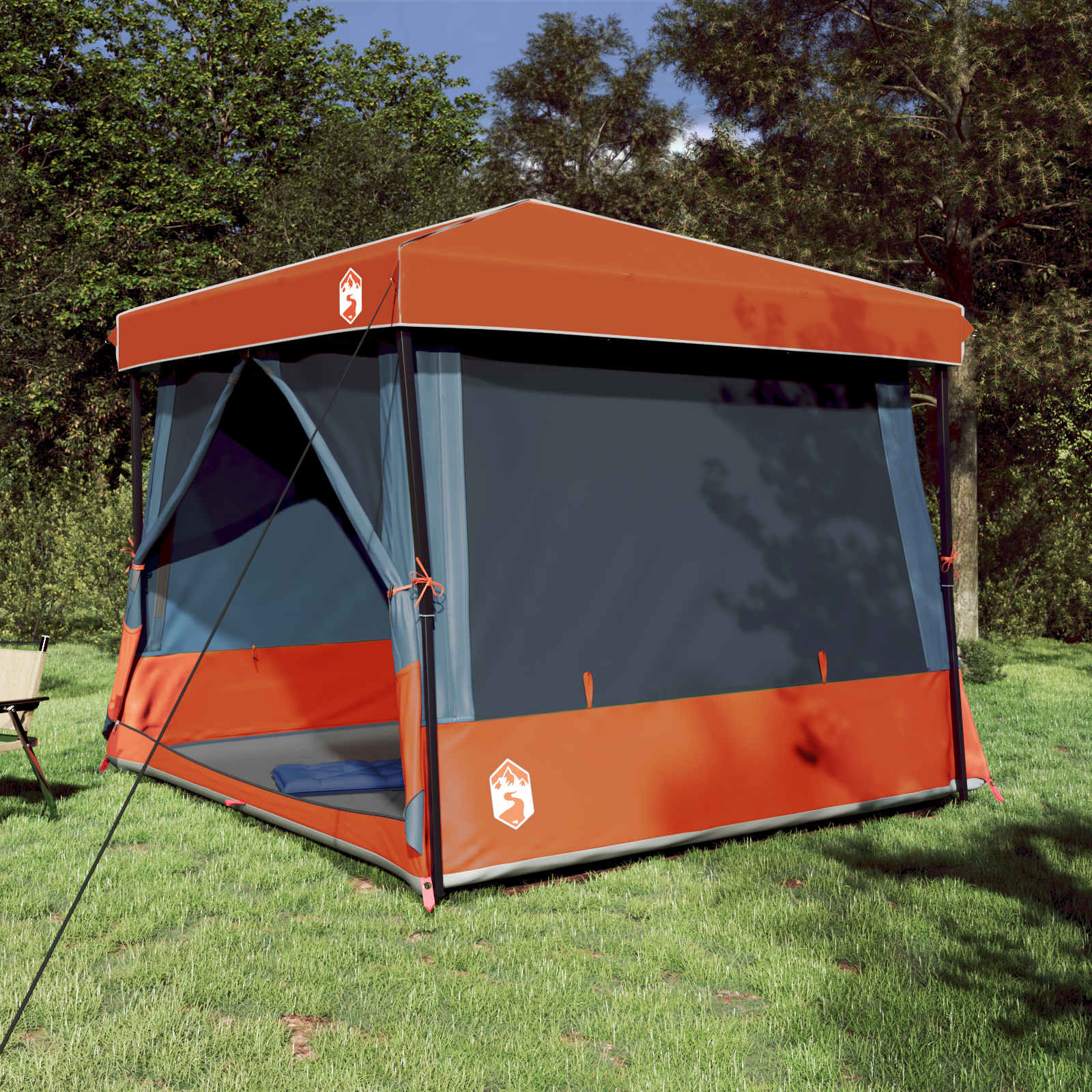 vidaXL Camping-Zelt-Set 2 pcs Grau und Orange Taffeta und Stoff