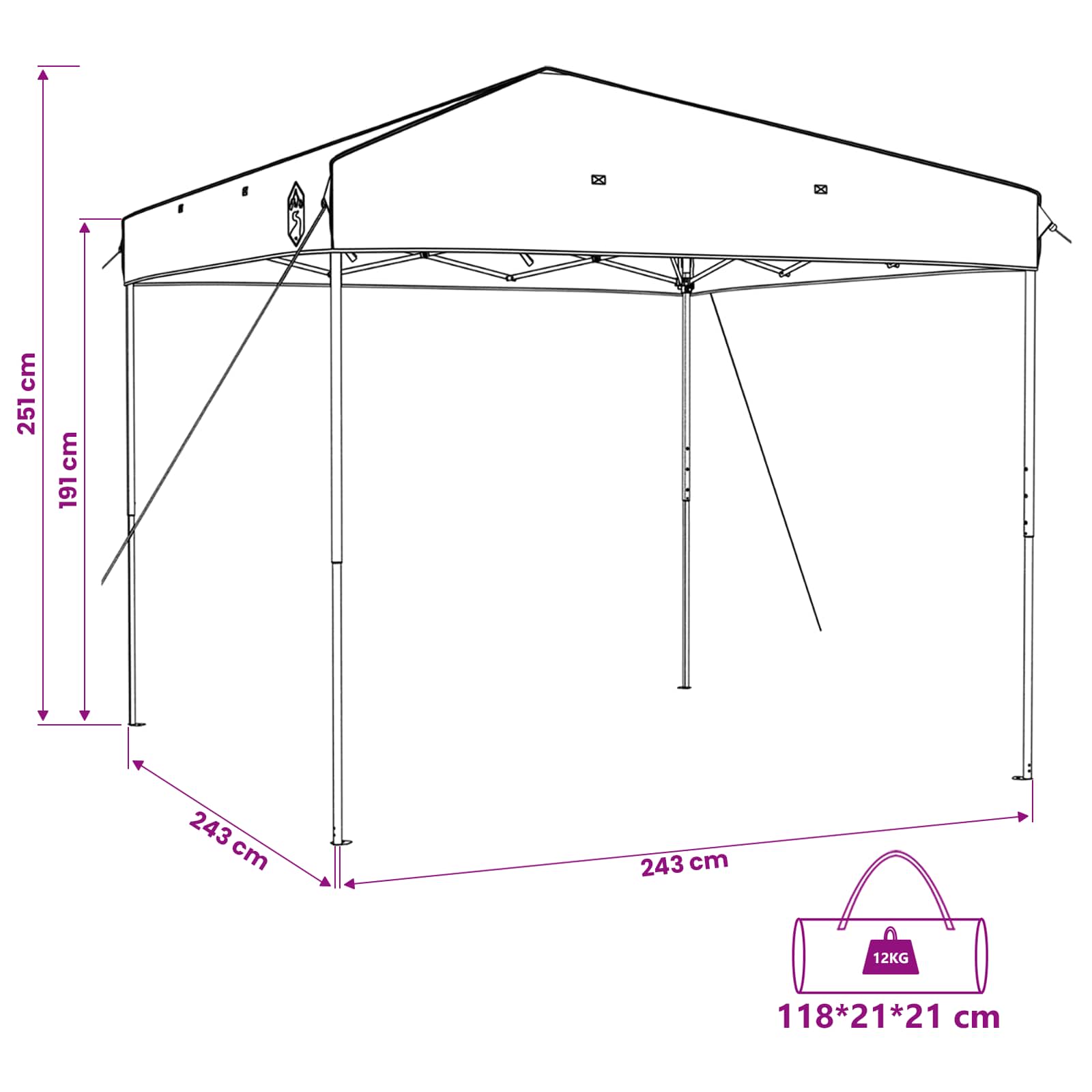 Sada Camping Stanů 2 pcs Šedá a oranžová Taffeta a Tkanina - obrázek 17