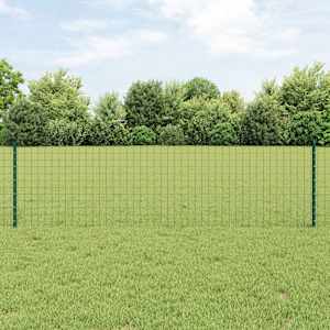 Steber ograje. 44 pcs Zelena 100 cm Jeklo