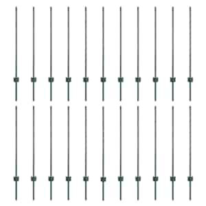 vidaXL Maatrikse posti 22 tk Roheline 140 cm Pulberv&auml;rvitud teras