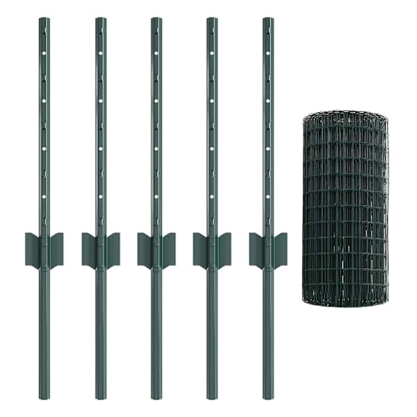 vidaXL Euro aia postiga 10 x 0,4 m PVC-kaetud teras Roheline V&otilde;rk