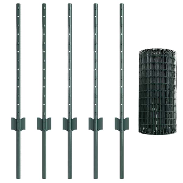 vidaXL Euro aia postiga 10 x 0,6 m PVC-kaetud teras Roheline V&otilde;rk