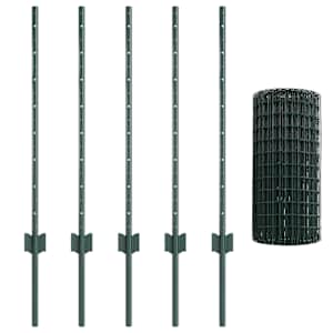 vidaXL Euro aia postiga 10 x 0,8 m PVC-kaetud teras Roheline V&otilde;rk