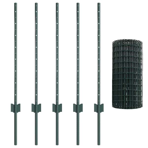 vidaXL Euro aia postiga 10 x 0,8 m PVC-kaetud teras Roheline V&otilde;rk