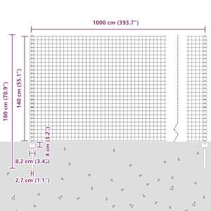 Svařovaný drátěný plot 10 x 1,4 m (Š x V) Ocel potažená PVC - obrázek 12
