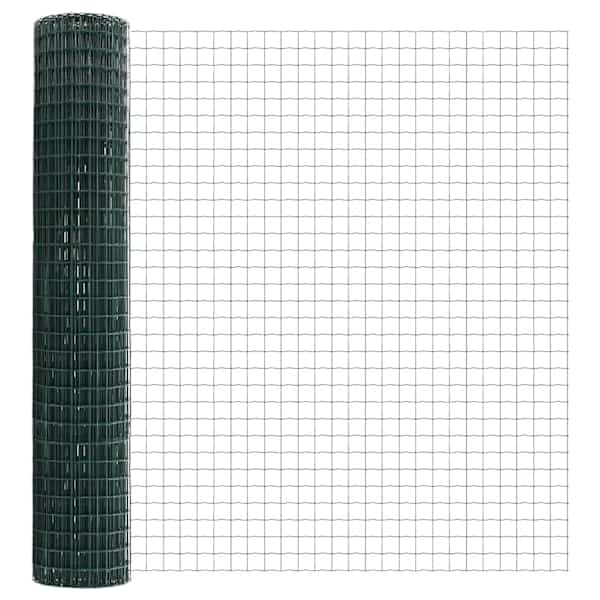 vidaXL Euro aia postiga 10 x 1,6 m PVC-kaetud teras Roheline V&otilde;rk