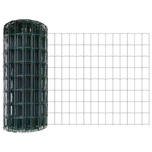 vidaXL Euro aia postiga 10 x 0,8 m PVC-kaetud teras Roheline V&otilde;rk