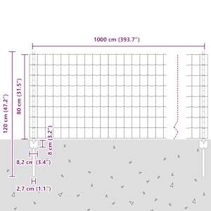 Euro plot s pilotem 10 x 0,8 m Ocel potažená PVC Zelená - obrázek 11