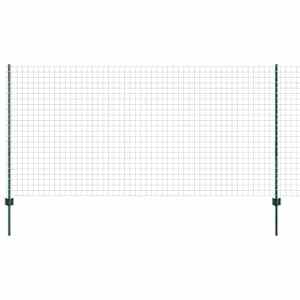 vidaXL Euro aia postiga 25 x 1,2 m PVC-kaetud teras Roheline V&otilde;rk