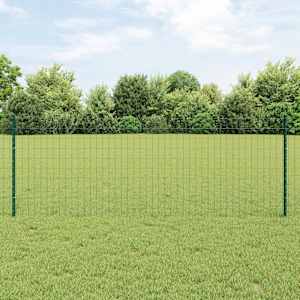 Evropska ograja z drogom 25 x 0,8 m Jeklo s PVC premazom Zelena