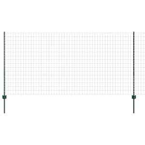 vidaXL Euro aia postiga 25 x 1,2 m PVC-kaetud teras Roheline V&otilde;rk