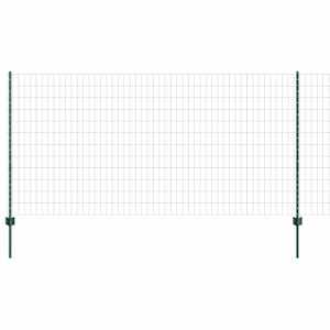 vidaXL Euro aia postiga 25 x 1,2 m PVC-kaetud teras Roheline V&otilde;rk