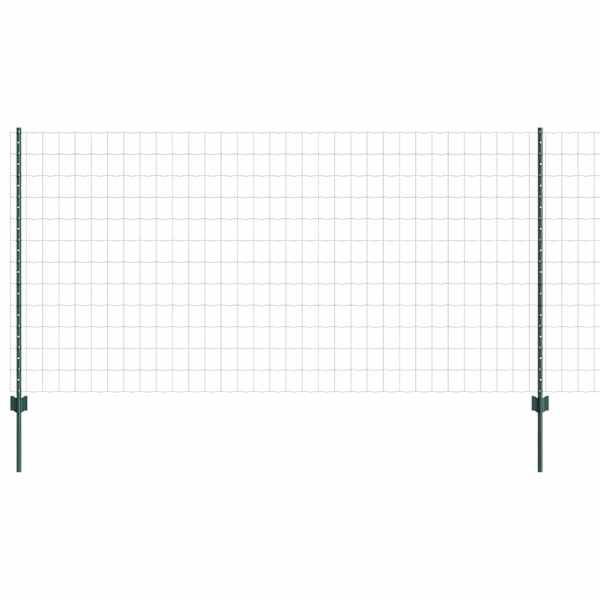 vidaXL Euro aia postiga 25 x 1,2 m PVC-kaetud teras Roheline V&otilde;rk