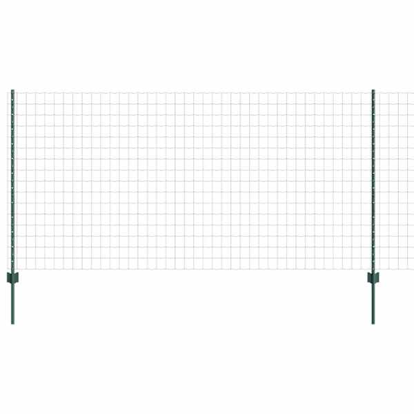 vidaXL Euro aia postiga 10 x 1,2 m PVC-kaetud teras Roheline V&otilde;rk
