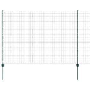 vidaXL Euro aia postiga 10 x 1,5 m PVC-kaetud teras Roheline V&otilde;rk