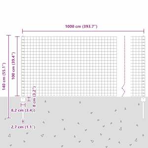 Svařovaný drátěný plot 10 x 1 m (Š x V) Ocel potažená PVC Šedá - obrázek 12