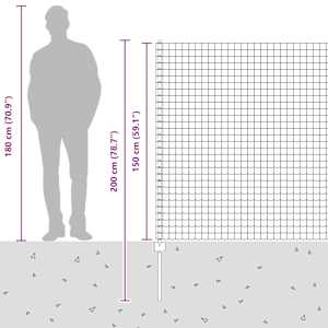 Svařovaný drátěný plot 10 x 1,5 m (Š x V) Ocel potažená PVC - obrázek 14