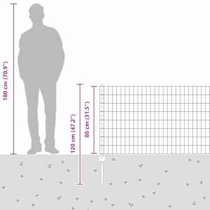 Euro plot s pilotem 10 x 0,8 m Ocel potažená PVC Šedá Síťovina - obrázek 13