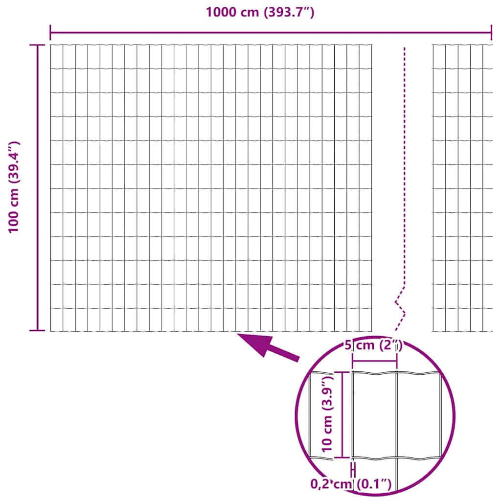 Ograja s stebrom Siva 1 x 10 m Jeklo in PVC - slika 13