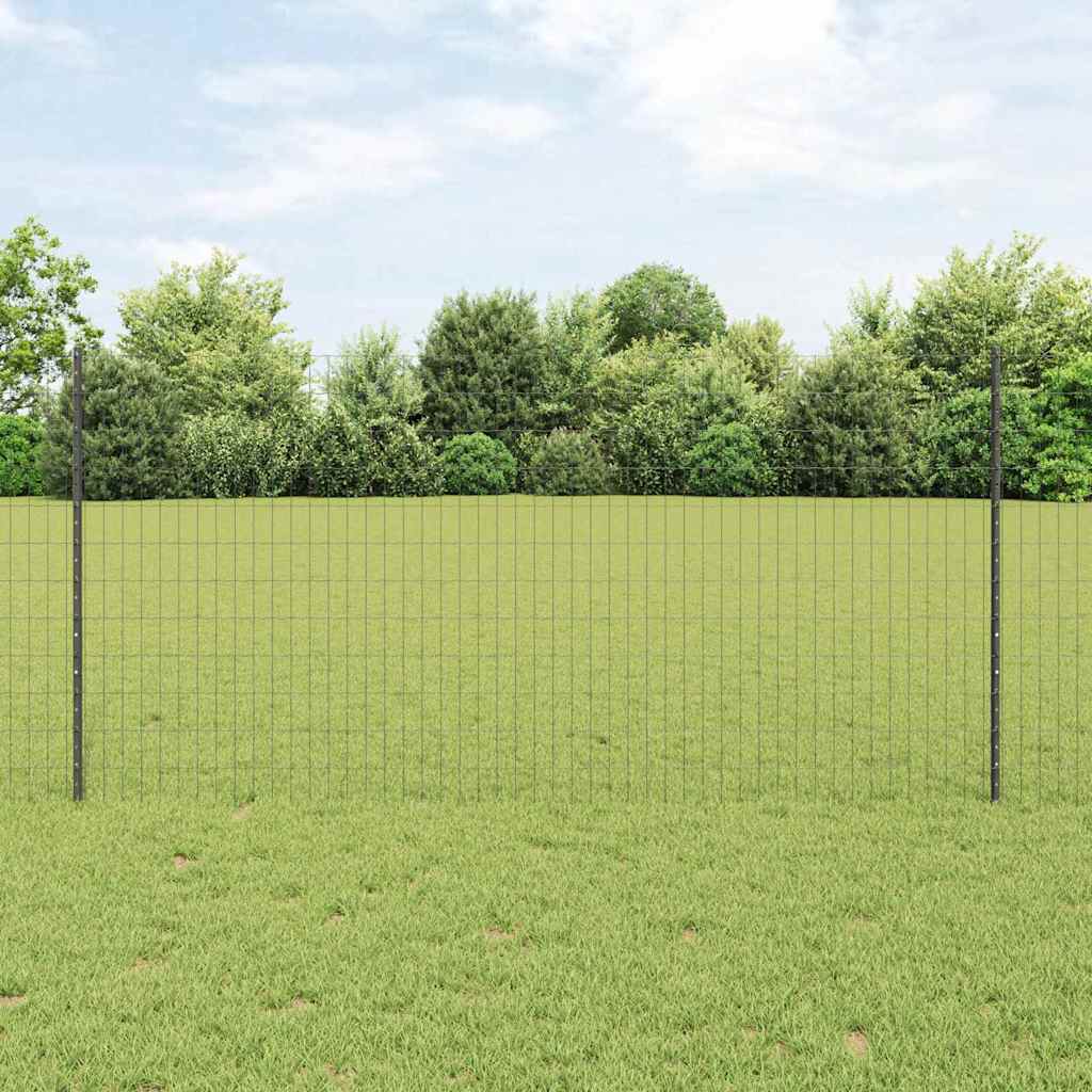 Euro hegn med 10 U-poster Grå 1,2x10 m Stål