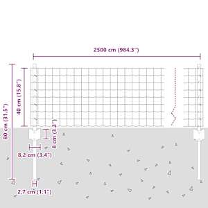 Plot s sloupkem Šedá 0,4 x 25 m Ocel a PVC - obrázek 11