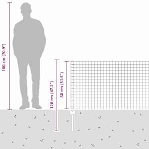 Euro plot s pilotem 25 x 0,8 m Ocel potažená PVC Šedá Síťovina - obrázek 13