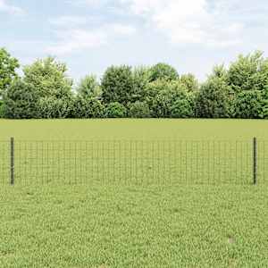Plot s sloupkem Šedá 0,4 x 25 m Ocel a PVC - obrázek 1