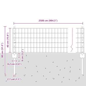 Plot s sloupkem Šedá 0,4 x 25 m Ocel a PVC - obrázek 11