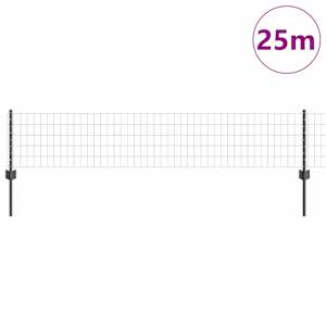 Plot s sloupkem Šedá 0,4 x 25 m Ocel a PVC - obrázek 3