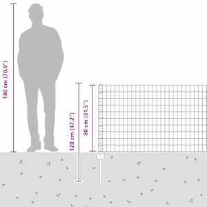 Euro plot s pilotem 25 x 0,8 m Ocel potažená PVC Šedá Síťovina - obrázek 13